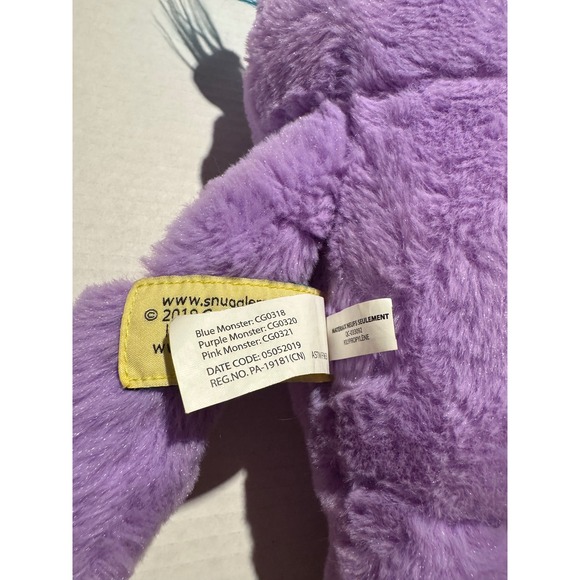 Continuum Games Snuggle Monster Purple Plush Stuffed Animal 2019 - Picture 5 of 7
